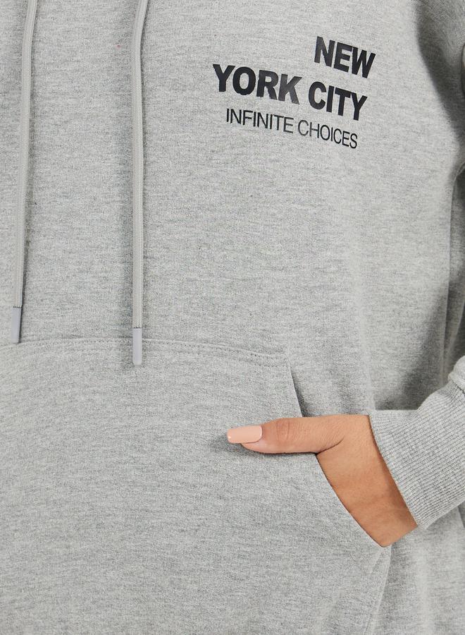 ستايلي هودي فضفاض مطبع بطبعة صورة - Image 4