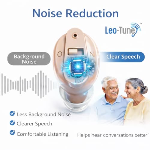 LEO-TUNE Leo Tune Rechargeable Hearing Aid for Old Age | Invisible Mini In-Ear ITC Design | Clear Speech for Daily Conversation | 30H Battery | Digital Hearing Machine with Charging Case | Warranty Included - Image 5