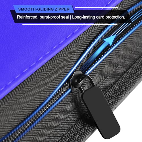 Comnge 9-Pocket Card Binder - Holds 432 Trading Cards, 24 Side Loading Pages, Premium Zippered Card Album Folder Compatible with Penny Sleeves for Baseball Cards, TCG, and Game Card Storage & Display (Blue) - Image 3
