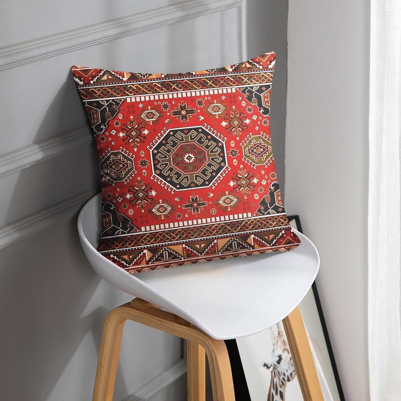 Britimes Throw Pillow Covers, Aztec Kilim Home Art Decor, 18 x 18 Inches Set of 2 Cushion Couch Sofa Cases, Abstract Trible Western Pillowcases for Bedroom, Living Room, Geometric Tribal Decorative - Image 2