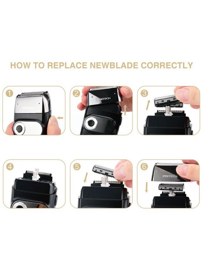 pritech Rsm1699 Foil Head Shaver Replacement And Recharing Cable2 Pack Cutter - Image 2