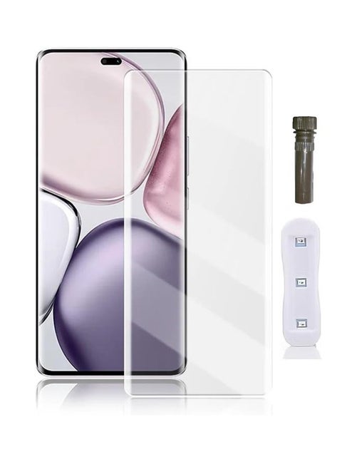 Full Glass Screen Protector For Honor X9C UV Tempered Glass Full Glue Cover Screen Protector For Fingerprint Unlock Screen Glass Film