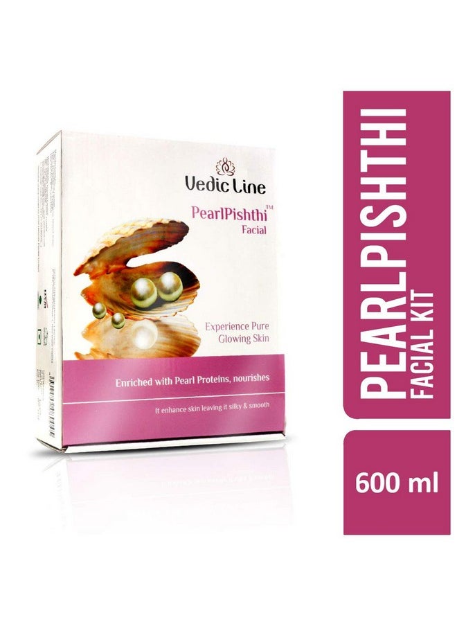 Vedic Line Vedicline Pearl Pishthi Facial Kit Makes Skin Pores Squeaky Clean Gives Pearl Like Glow With Jasmine Oil Olive Oil (Cleanser Scrub Massage Cream Massage Gel Pack) 600Ml  - Image 1