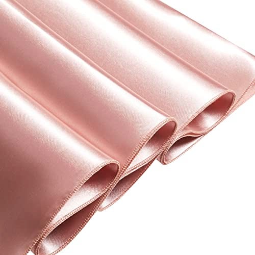 Counfeisly 1 Pack Square Satin Table Cover Silkly Soft Table Cloth, Satin Dining Table Cloths for Wedding Banquet Table Decoration, Dining Room, Indoor and Outdoor Use, 52 x 52 Inches, Rose Gold - Image 2