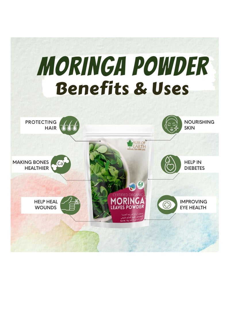 Bliss of Earth Organic Moringa Leaves Powder For Weight Loss Super Food Dietary Supplement 200gm - Image 2