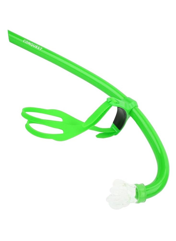 CONQUEST Front Snorkel Swimming Snorkel with Silicone Mouthpiece Comfortable and Safe Swimming Experience GREEN  - Image 1