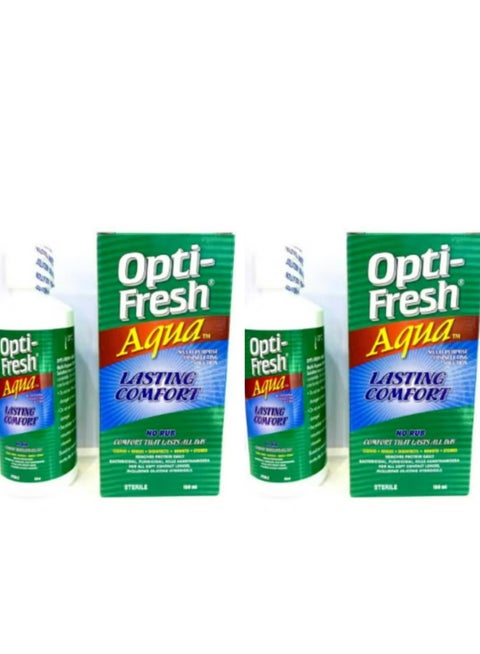 محلول أكوا متعدد الأغراض لتنظيف العدسات 150 مل قطعتين