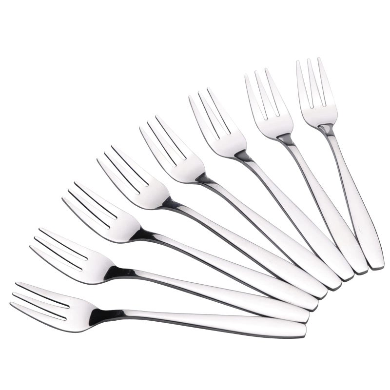 Pekky 12 Piece 3-Tine Cake Forks  Stainless Steel Tasting Appetizer Forks  6-Inch - Image 1