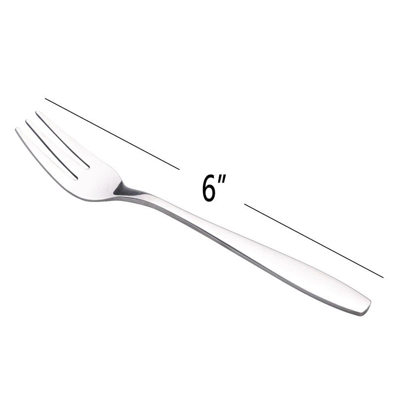 Pekky 12 Piece 3-Tine Cake Forks  Stainless Steel Tasting Appetizer Forks  6-Inch - Image 2