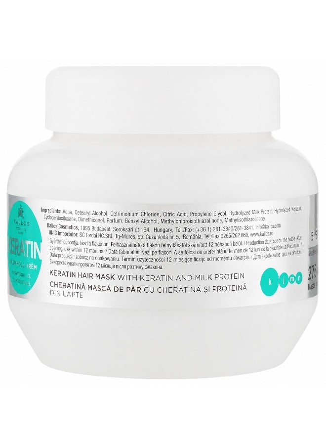 KALLOS Keratin Hair Mask with Keratin & Milk Protein 275ml – Repair Hair Mask for Damaged Hair - Image 4