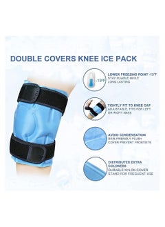 Knee Ice Pack for Injuries, Reusable Gel Ice Wrap for Leg, Knee Replacement Surgery, Cold Pack Knee Wrap with Cold Compression, for Knee Pain Relief, Arthritis, Tendonitis, ACL, Swelling, Bruises