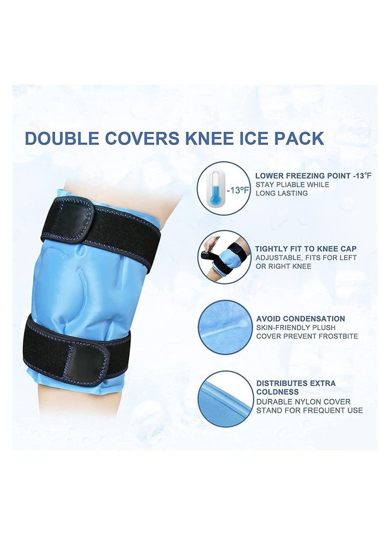 DMG TECH - Knee Ice Pack for Injuries, Reusable Gel Ice Wrap for Leg, Knee Replacement Surgery, Cold Pack Knee Wrap with Cold Compression, for Knee Pain Relief, Arthritis, Tendonitis, ACL, Swelling, Bruises - Image 1