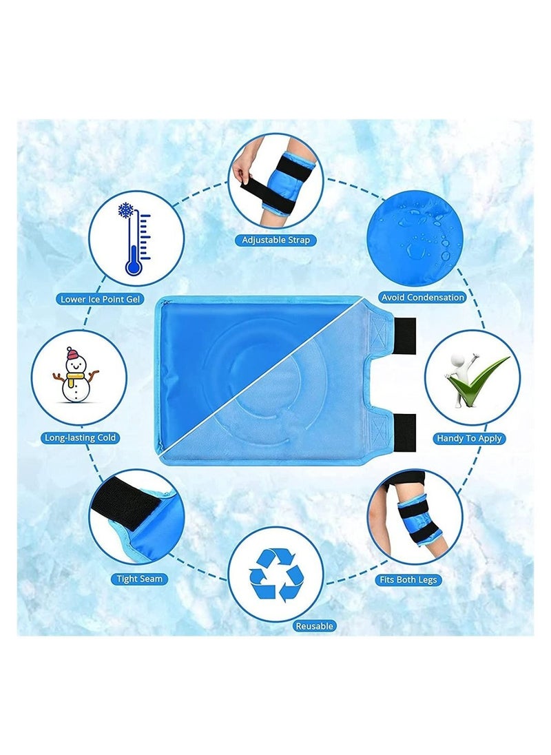 DMG TECH - Knee Ice Pack for Injuries, Reusable Gel Ice Wrap for Leg, Knee Replacement Surgery, Cold Pack Knee Wrap with Cold Compression, for Knee Pain Relief, Arthritis, Tendonitis, ACL, Swelling, Bruises - Image 1