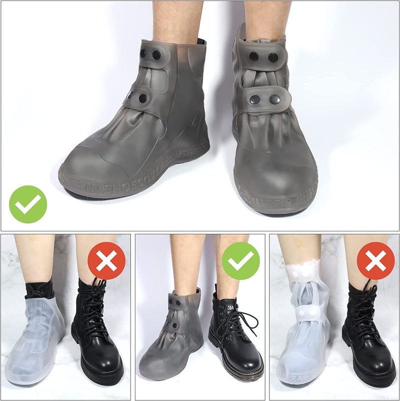 PALAY® Silicone Shoe Covers for Kids, Men, Women with Double-Breasted, Anti-Slip and Waterproof Shoe Cover, TPE Sole Wear-resistant and Reusable Shoes Cover for Rainy Season (for Size 7-8.5) - Image 4