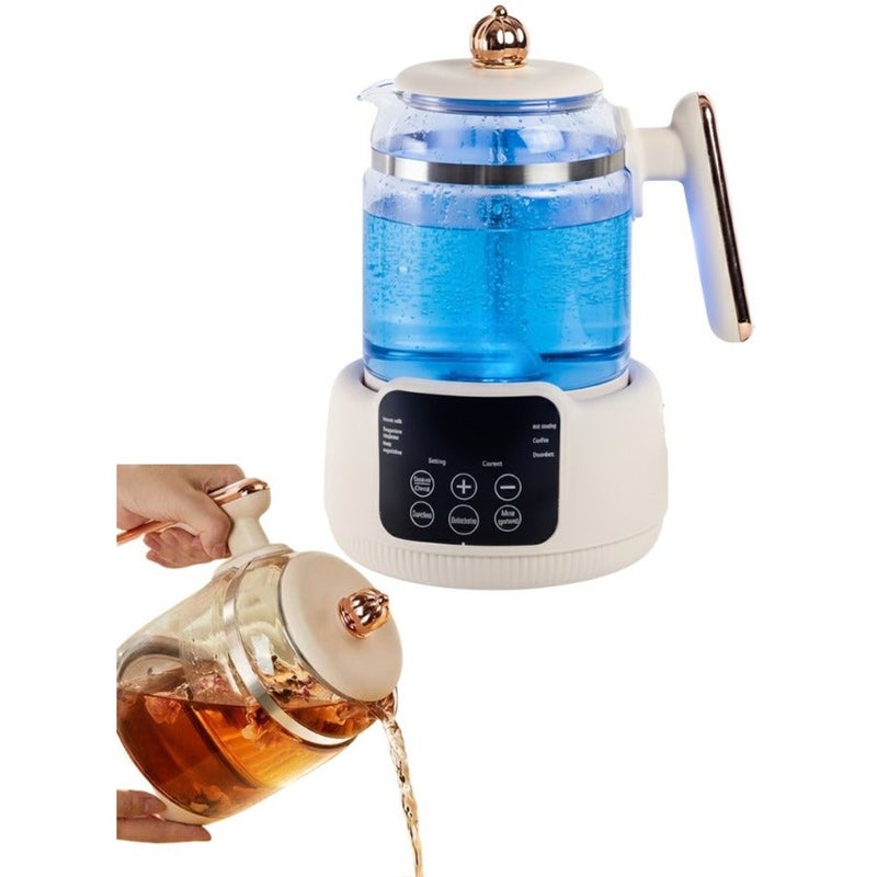 1. 5L Glass Electric Kettle 800W with Digital Touch Temperature Control and Keep Warm Function, Premium Heat Resistant Pyrex Water Boiler with 316 Stainless Steel Heating Plate, Fast Heating Tea and Coffee Kettle for Cappuccino Instant Drinks Baby Milk and Water Heating, Modern Elegant Kitchen and Office Design - Image 1