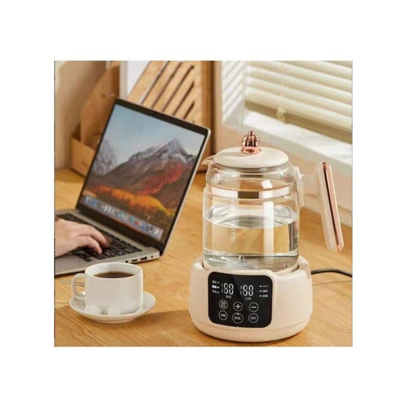 1. 5L Glass Electric Kettle 800W with Digital Touch Temperature Control and Keep Warm Function, Premium Heat Resistant Pyrex Water Boiler with 316 Stainless Steel Heating Plate, Fast Heating Tea and Coffee Kettle for Cappuccino Instant Drinks Baby Milk and Water Heating, Modern Elegant Kitchen and Office Design - Image 4