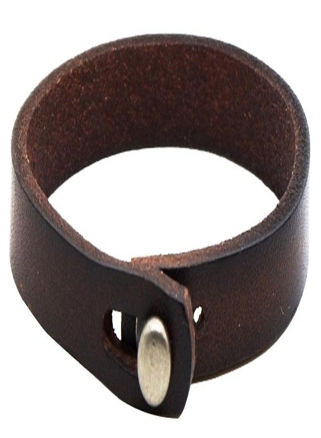 AZYOUNG Black Brown Leather Bracelet Simple Layer Easy Hook Narrow Band Cuff Bangle (Dark Brown)