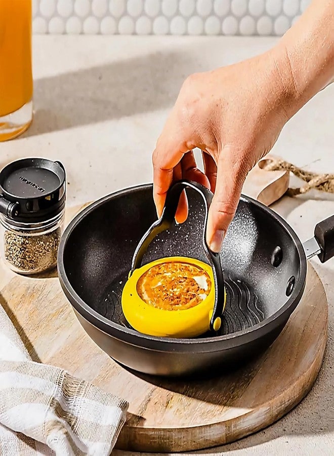 SHOPVILLA 1Pc Silicone Egg Ring, Silicone Omelet Mold, Egg Mold for Breakfast Sandwiches, Round Egg Boiler Ring for Making Omelet, Crumpet, Hash Browns, Sausage Patties, Cornbread (1) - Image 2