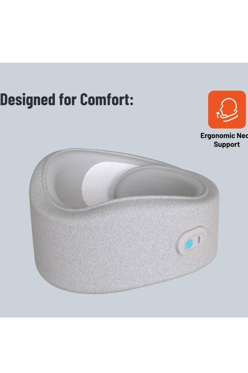 porodo 360° Ergonomic Neck Massager with 2 Hours Working Time, 850mAh Battery, Ergonomic Neck Support, Vibration & Heat Dual Therapy, 15 minutes Session Time - Gray - Image 5
