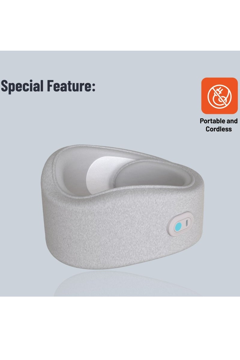 porodo 360° Ergonomic Neck Massager with 2 Hours Working Time, 850mAh Battery, Ergonomic Neck Support, Vibration & Heat Dual Therapy, 15 minutes Session Time - Gray - Image 2