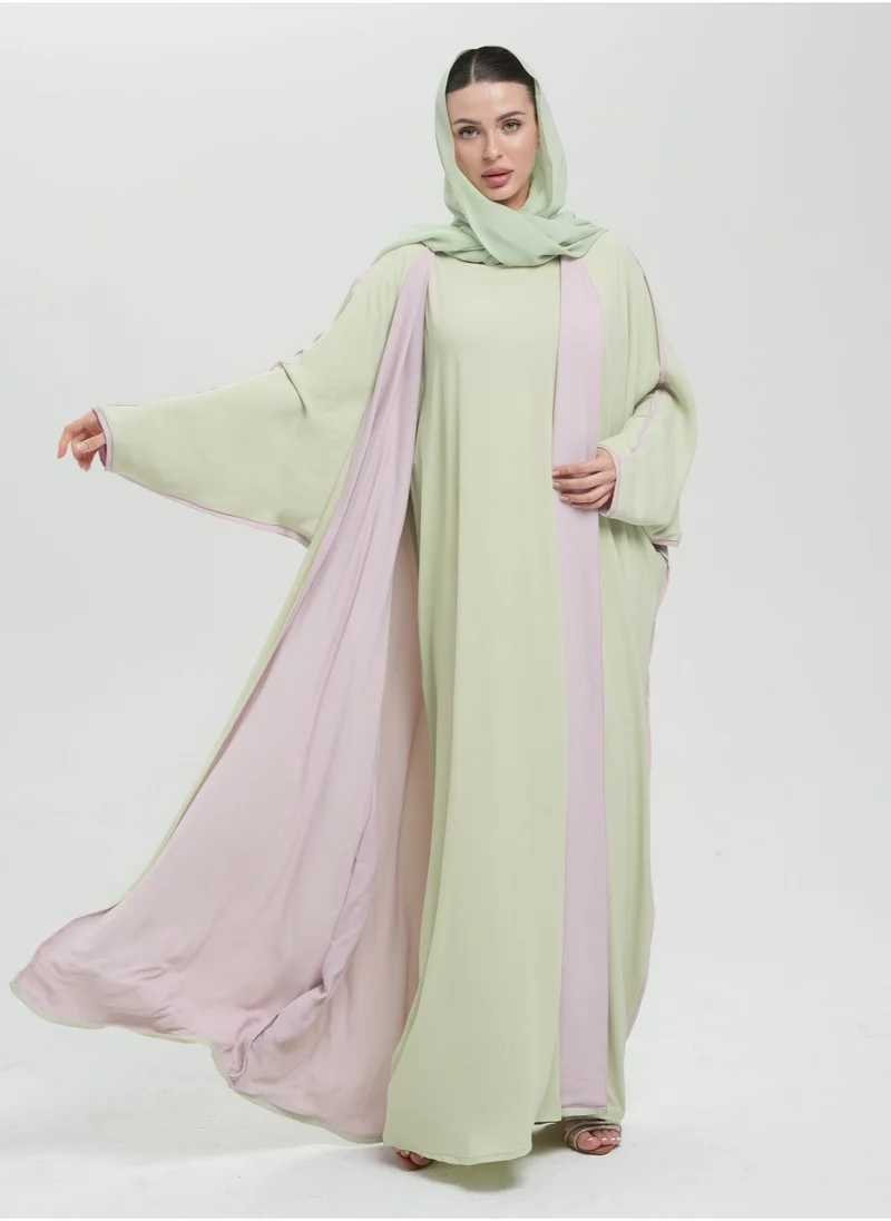 Meem by Mariyah Double color chiffon abaya