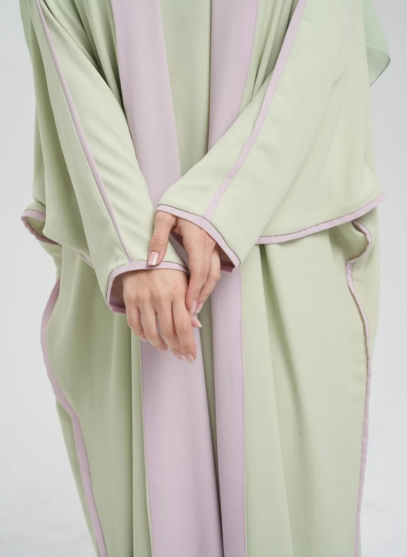 Meem by Mariyah  Double color chiffon abaya for Women | Best Price UAE