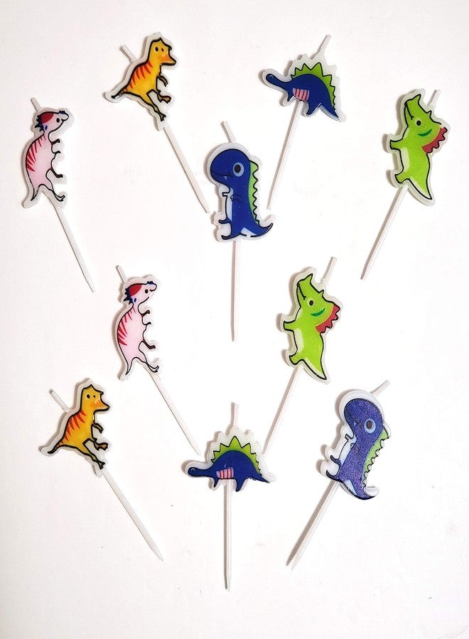 Clarent 10 Count Special Cake Candles Topper with Holder for Wedding Party Birthday Valentine's Day Cake Decoration, Perfect Wish Gift for Kid and Adult (Dinosaur) - Image 1