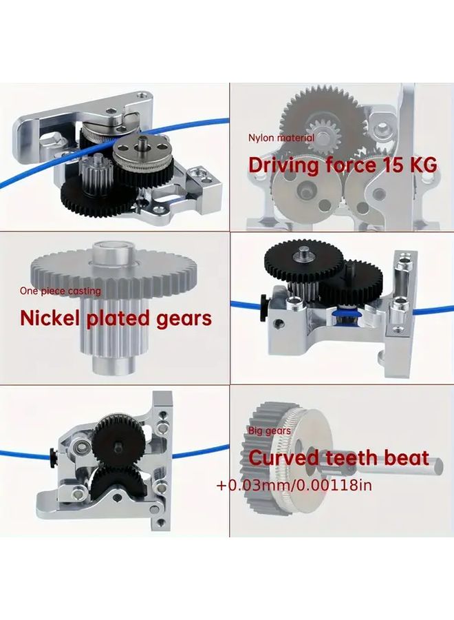طقم ترس البثق من الفولاذ المقوى لطابعات CR 10 Ender 3 ثلاثية الأبعاد - Image 2