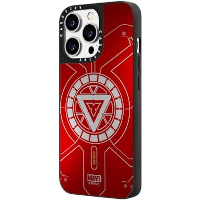 كاستيفي كاسيتي جراب ميرور لموبايل ايفون 14 برو ماكس 【ايرون مان كو-لاب/عاكس/ حماية من السقوط بطول 5 قدم/ متوافق مع ماج سيف】 - مفاعل قوس - فضي على اسود - Image 4