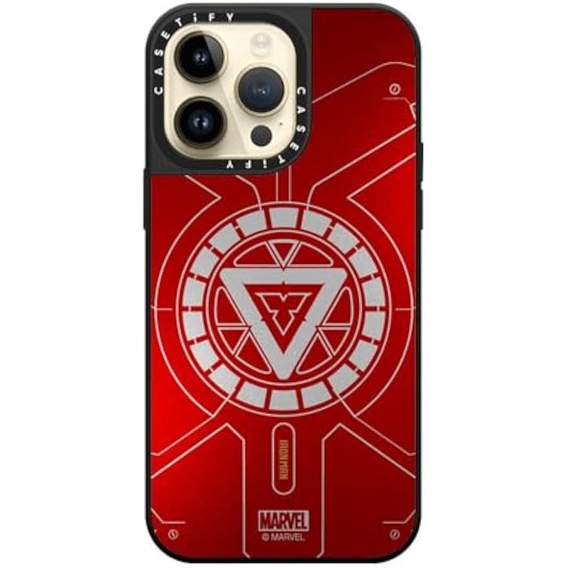 كاستيفي كاسيتي جراب ميرور لموبايل ايفون 14 برو ماكس 【ايرون مان كو-لاب/عاكس/ حماية من السقوط بطول 5 قدم/ متوافق مع ماج سيف】 - مفاعل قوس - فضي على اسود - Image 3