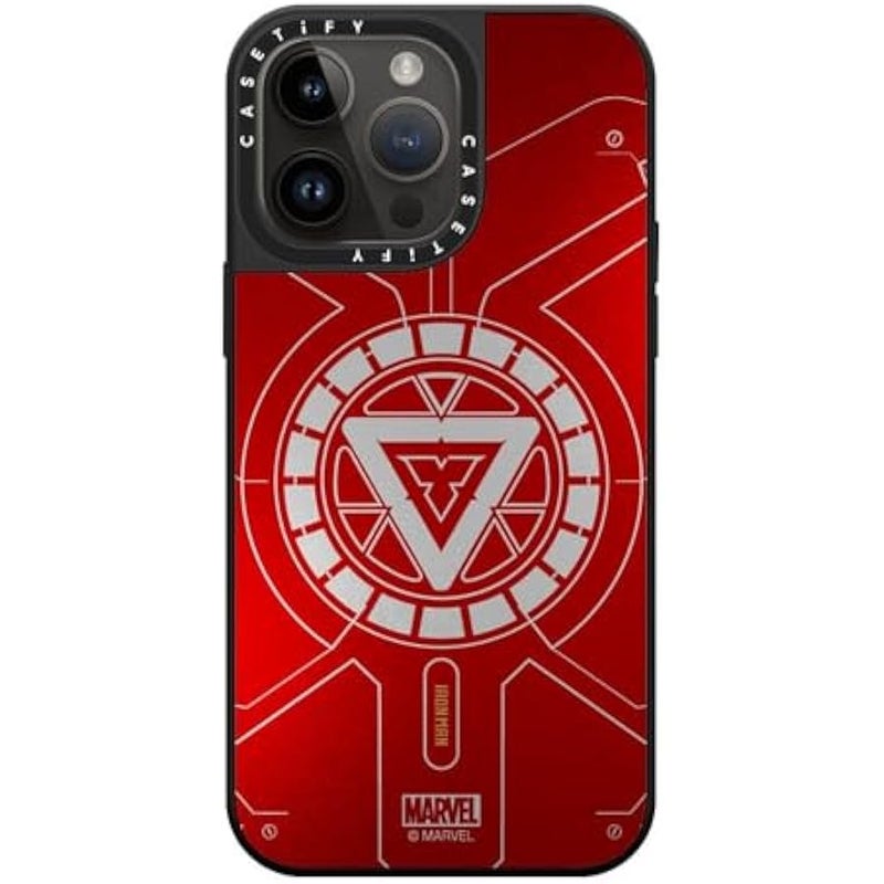 كاستيفي كاسيتي جراب ميرور لموبايل ايفون 14 برو ماكس 【ايرون مان كو-لاب/عاكس/ حماية من السقوط بطول 5 قدم/ متوافق مع ماج سيف】 - مفاعل قوس - فضي على اسود - Image 2