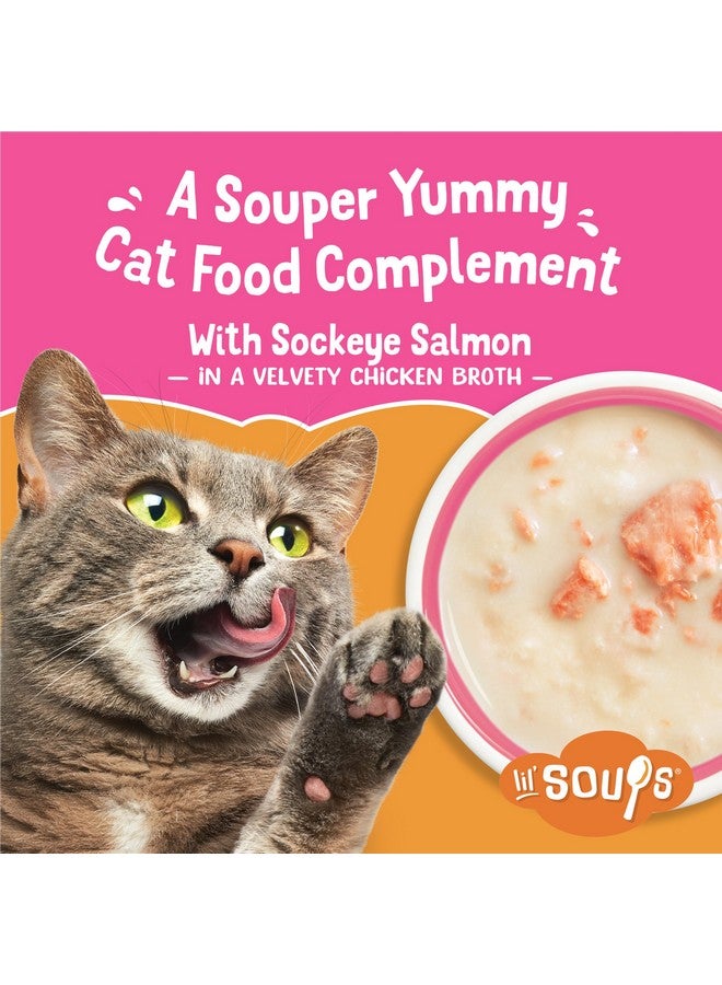 فريسكس إضافات طعام القطط بورينا فريسكيز الخالية من الحبوب، قابلة لللعق، حساء صغير مع سمك السلمون الأحمر في مرق الدجاج - (عبوة من 8 قطع) أكواب سعة 1.2 أونصة - Image 3