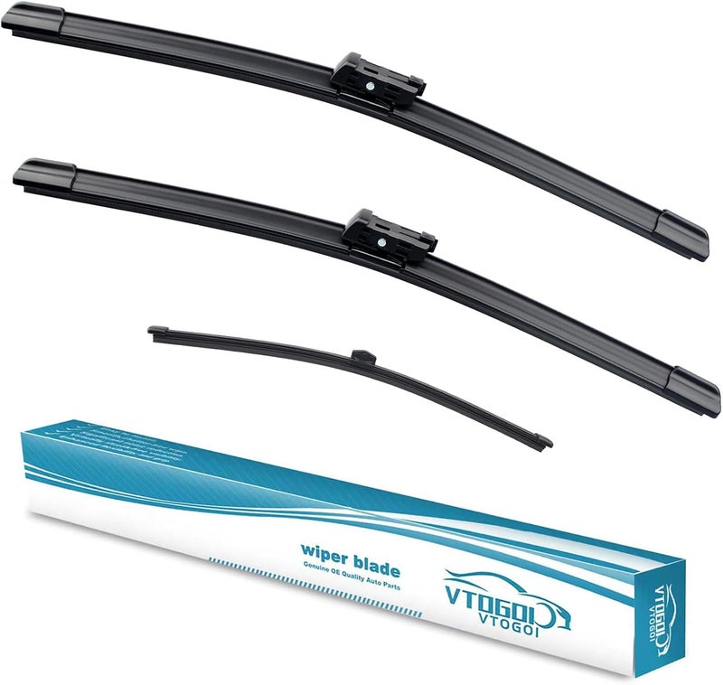 VTOGOI Wiper Blades With Rear Wiper Blades Set For 2016-2022 BMW X1 Automotive Replacement Windshield Wiper Blades, That Meet OEM Quality Easy DIY Install 26 "+16"+14" (Set of 3) - Image 1