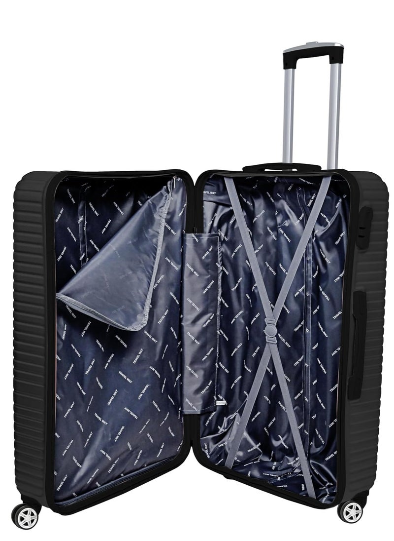 TRAVEL WAY TrekKit Lightweight Carry On Luggage Travel Trolley - Hardshell Hand Carry Spinner Luggage for Travel | ABS Luggage with 4 Spinner Wheels (Shine Black, 20 Inches (51 cm))  - Image 3