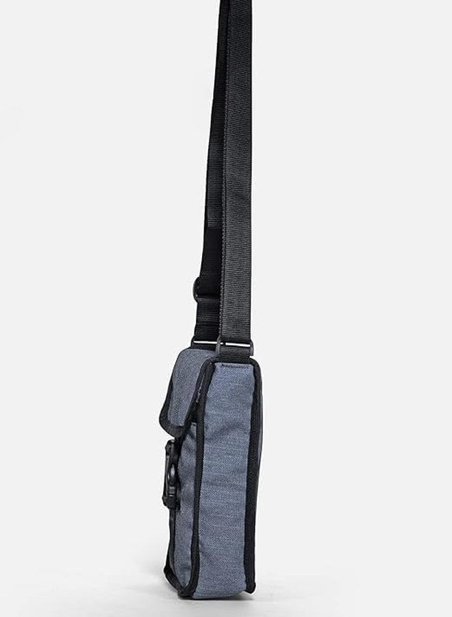 SYUTM Unisex Re-Trapezoid Melange Messenger Sling Crossbody Travel Bag For Men Women (Slate Blue) - Image 5