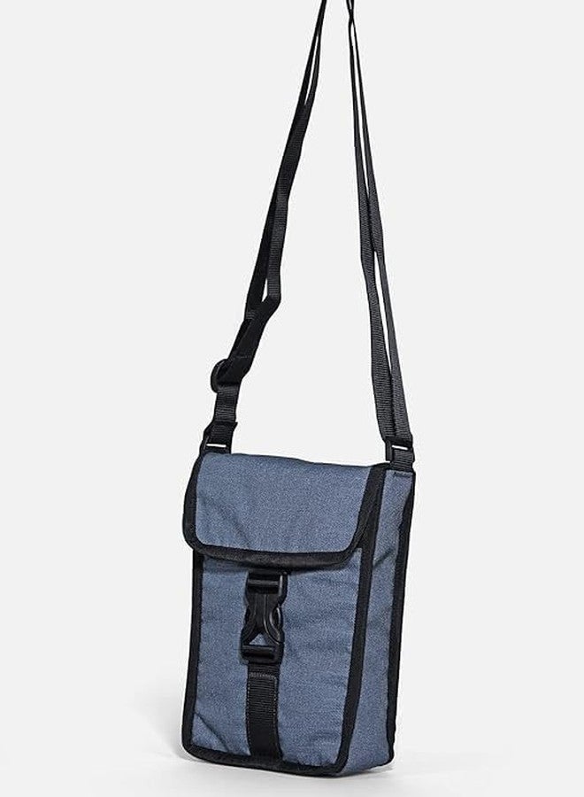 SYUTM Unisex Re-Trapezoid Melange Messenger Sling Crossbody Travel Bag For Men Women (Slate Blue) - Image 3