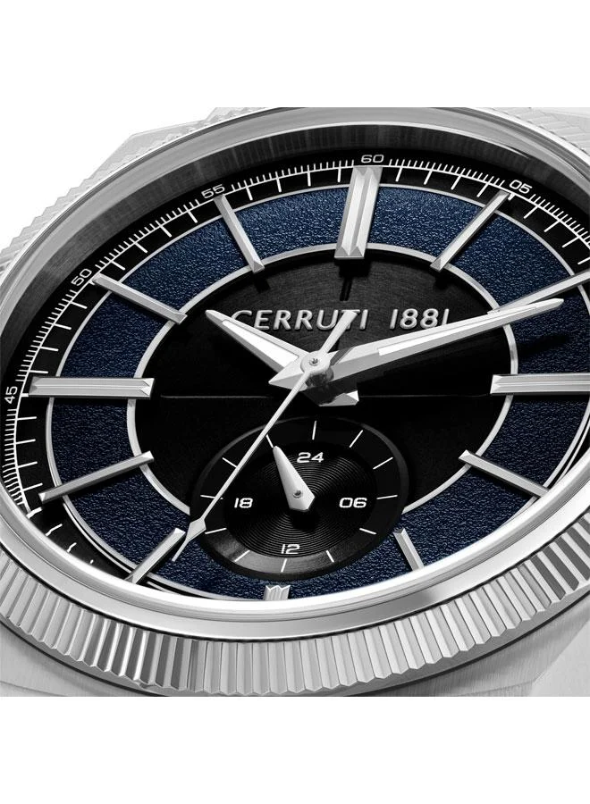 CERRUTI 1881 Men's Faedo 41.7mm Blue Gunmetal Dial Quartz Multifunction Watch For Men