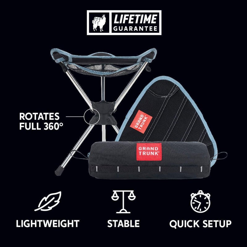 GRAND TRUNK Compass 360Â° Swivel Camping Stool | Ultralight Foldable Tripod Seat with Aluminum Frame | Portable Outdoor Chair for Hiking, Fishing & Travel | Clay Red - Image 3