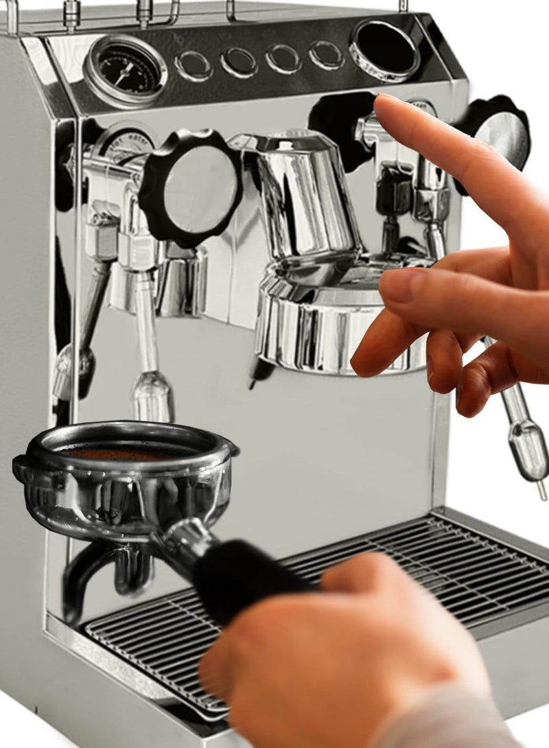 ميباشي ماكينة تحضير القهوة التجارية المزدوجة الغلاية من MEBASHI، سعة 2.5 لتر، ضغط 15 بار، ستانلس ستيل (ME-CCM2055) (2700 واط)  - Image 4