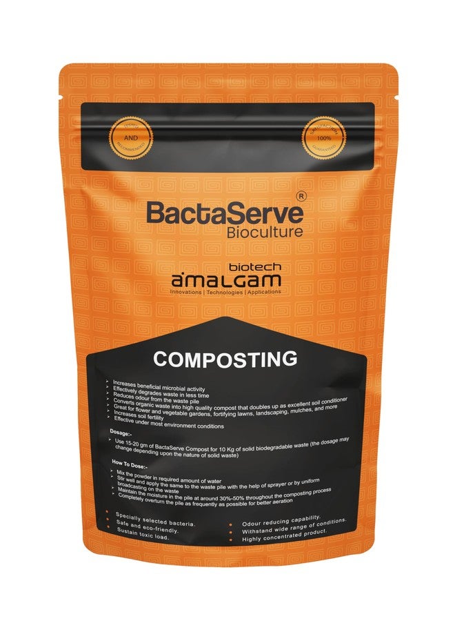 BactaServe - 1kg Composting The Compost Maker Powder : Effortlessly Convert 1 Ton Waste into Rich Compost | Rapid composting | for Kitchen Food Waste, Organic Waste & Municipal Waste - Image 1