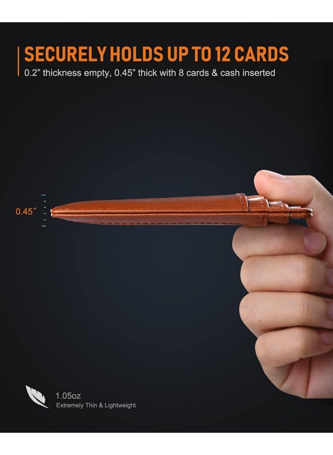 Buffway Slim Minimalist Front Pocket RFID Blocking Leather Wallets for Men and Women - Image 5