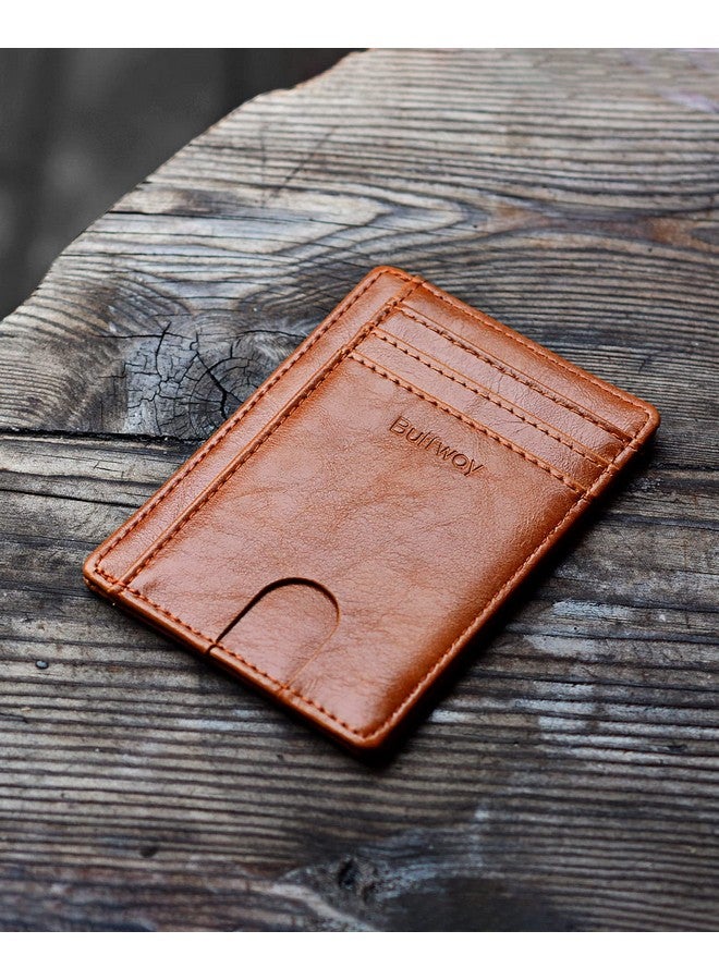 Buffway Slim Minimalist Front Pocket RFID Blocking Leather Wallets for Men and Women - Image 4