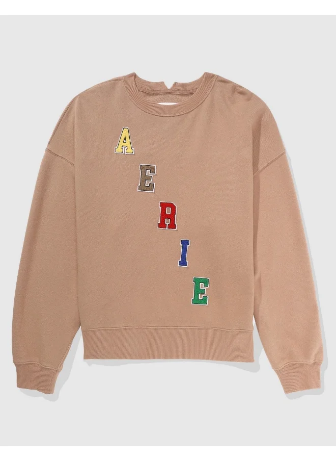 آري من امريكان ايجل Aerie Graphic Crewneck Sweatshirt