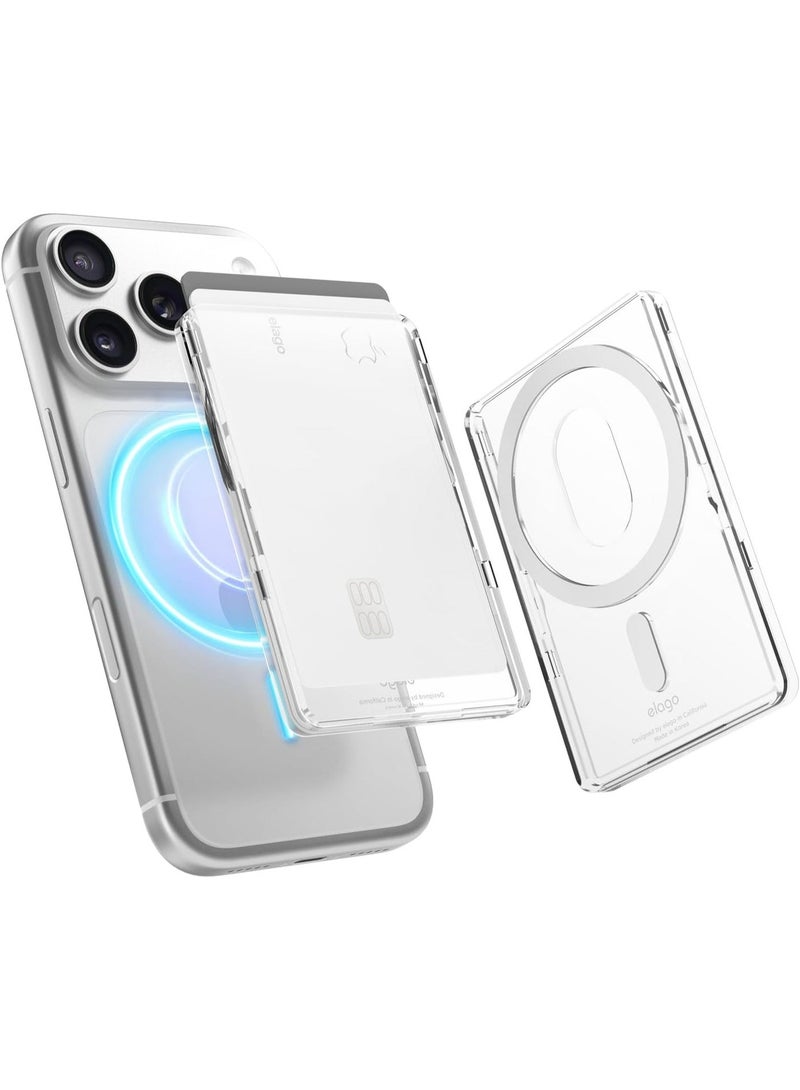 Elago Clear Magnetic Card Holder Compatible with MagSafe for iPhone 17/16/15/14/13/12 Series - Wallet 2 Card Slot - Transparent - Image 1