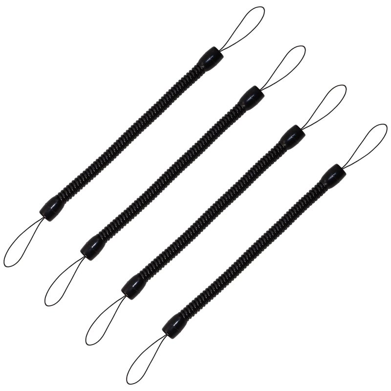 Mini Skater Plastic Elastic Tether Lanyard for Touch Pens Retractable Antilose Tablet Pens Coil Spring Straps Perfect Tool to Tether a Drawing Pen to Touchscreen Pack of 4 866inch Black - Image 3