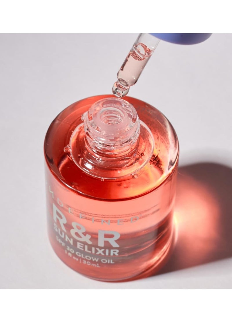 Undefined Undefined Beauty R&R Sun Elixir Broad Spectrum SPF 30 Glow Oil infused with Vitamin C, Amla, Tsubaki Seed, Milk Thistle to brighten, protect and nourish, face oil, hair oil, scalp oil, body oil  - Image 3