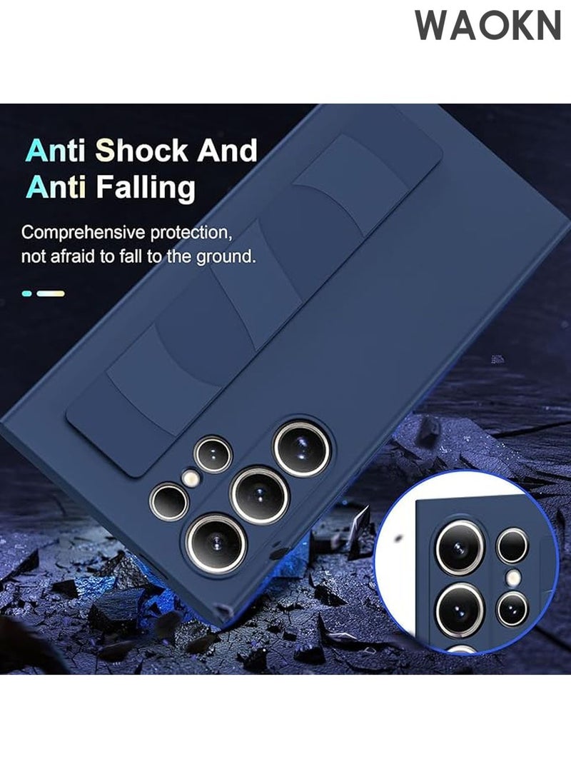 دبليو أيه أو كي أن جراب لهاتف Samsung Galaxy S25 Ultra مع حماية كاملة للعدسات مع واقي كاميرا مرتفع، غطاء هاتف لحماية كاملة للعدسات مع حزام معصم جراب نحيف مقاوم للصدمات، حزام معصم مدمج مصنوع من مادة السيليكون السائل المقاوم للصدمات تغطية كاملة للجسم لحماية الحواف والشاشة من الخدوش، التركيب/الإزالة، مثالي للاستخدام اليومي - Image 5