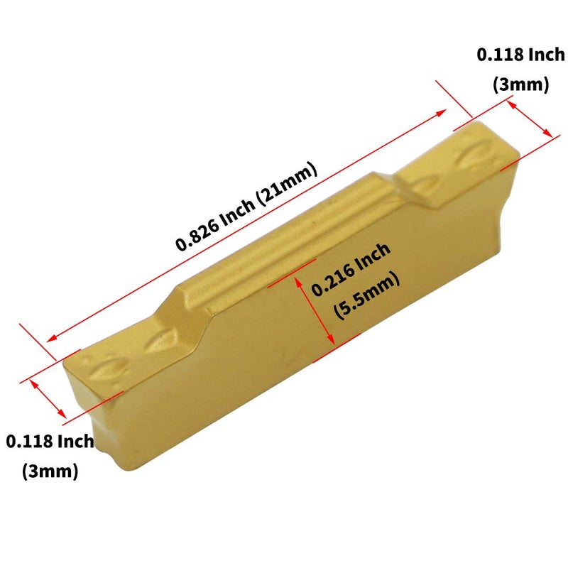 LingGan CNC Lathe Grooving Tool Holder MGEHR1616-3(0.63 Inch), with Three MGMN300 Cemented Carbide Blades. Yellow Processed Steel, Fuchsia Processed Stainless Steel, Silver Processed Aluminum Alloy. (3mm) - Image 5