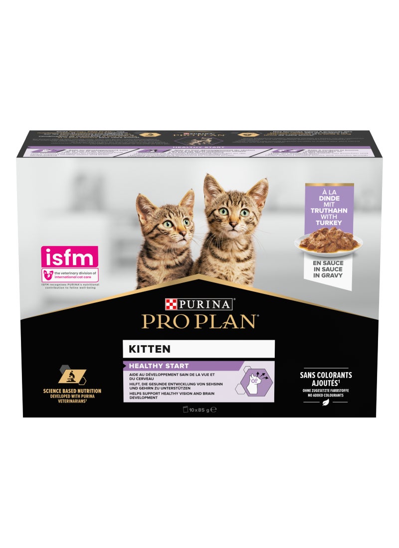 Purina Pro Plan Kitten Wet Cat Food Turkey In Gravy Multipack 10 x 85g - Image 2