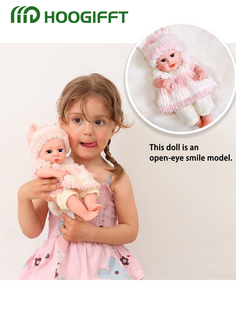 HOOGIFFT Reborn Baby Doll 12inch Realistic Newborn Baby Dolls - Lifelike Weighted with Soft Silicone Doll Girls with Pink Doll Clothes - Image 3